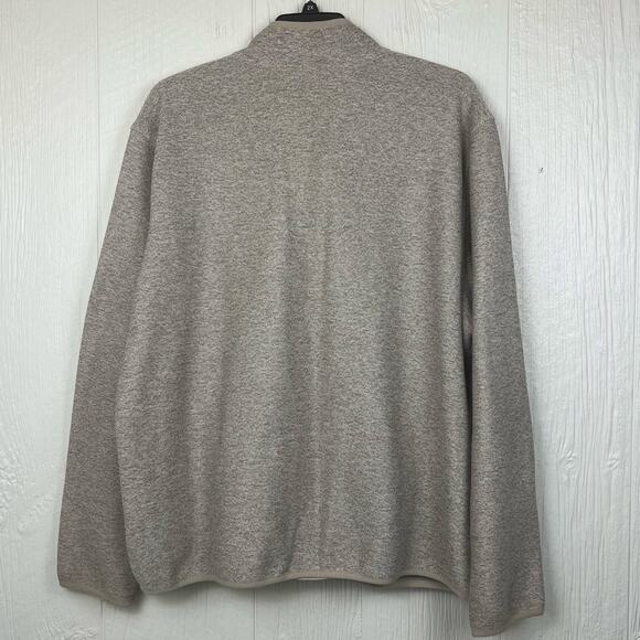 Eddie Bauer quarter snap Pullover Sweater men’s XXL mock collar tan\cream color - Picture 6 of 7